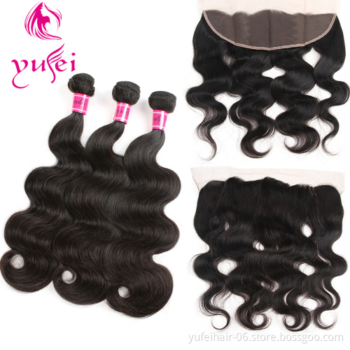 virgin body wave peruvian hair bundles with 13*4 Lace frontal,peruvian hair frontal closure,closure and 3 bundles